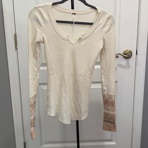 Free people sweater with detailed sleeves